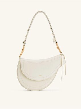 JW PEI Cream Saddle Shoulder Bag with Gold Hardware